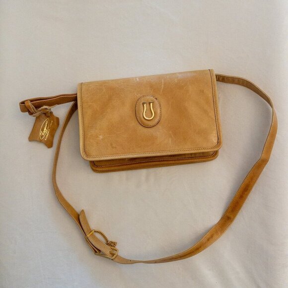 Vintage Caggiano Cognac Italian Leather Crossbody Purse | Made in Italy - Picture 3 of 4